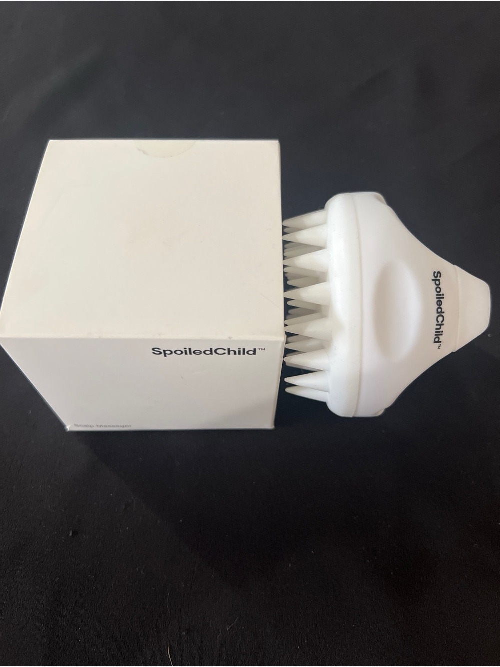 SpoiledChild Scalp Massager Silicone Hair Brush Exfoliating Tool White NIB